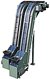 Z-type conveyor for machine feeding