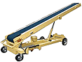 Belt conveyor, mobile and vertically-adjustable 